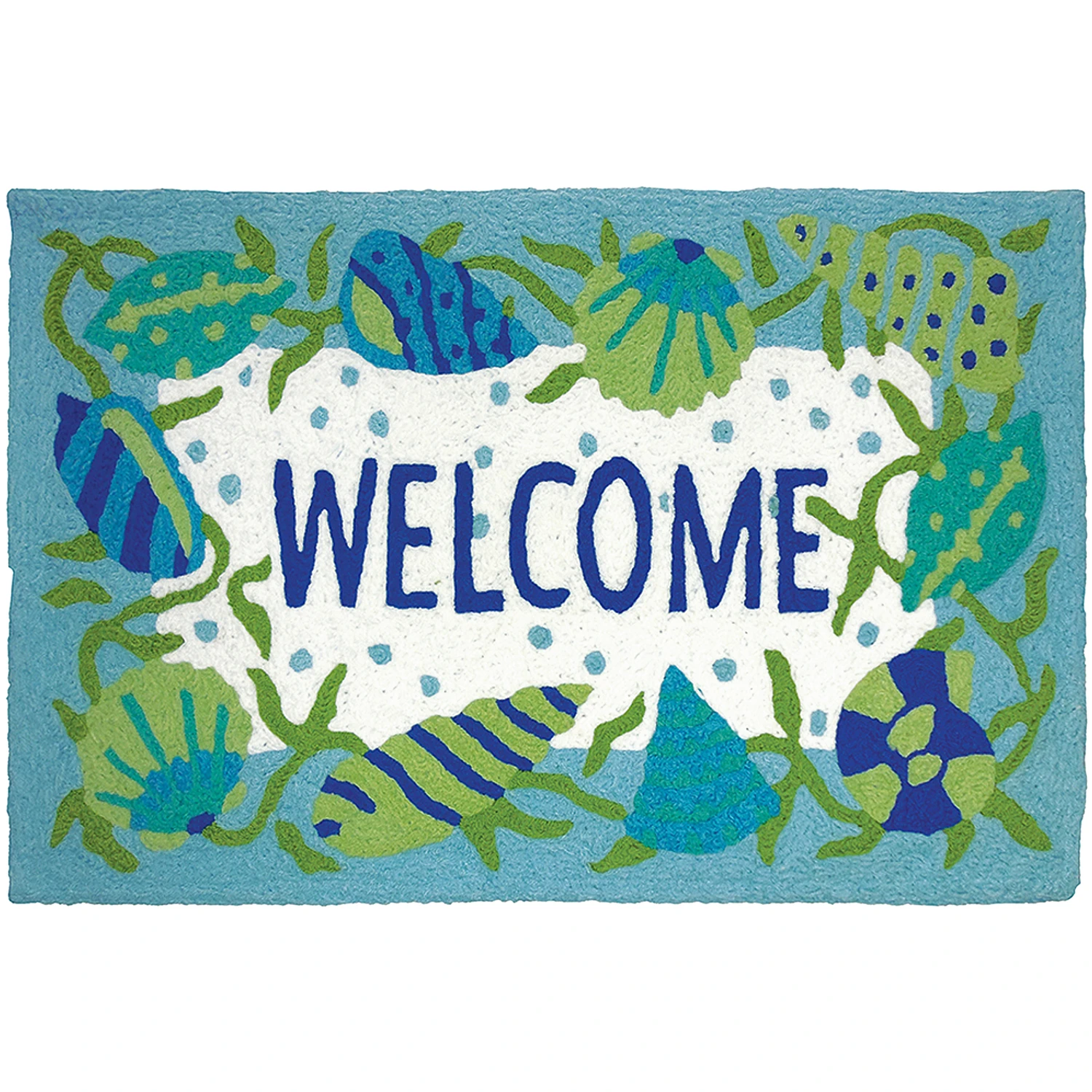 30 In. L X 20 In. W Multi-colored Beach Welcome Accent Rug