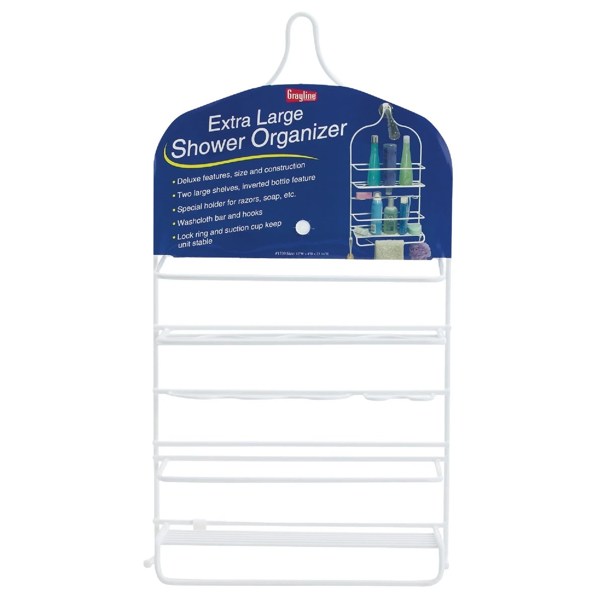 Extra Large Shower Caddy Organizer Model 41739 - Gray