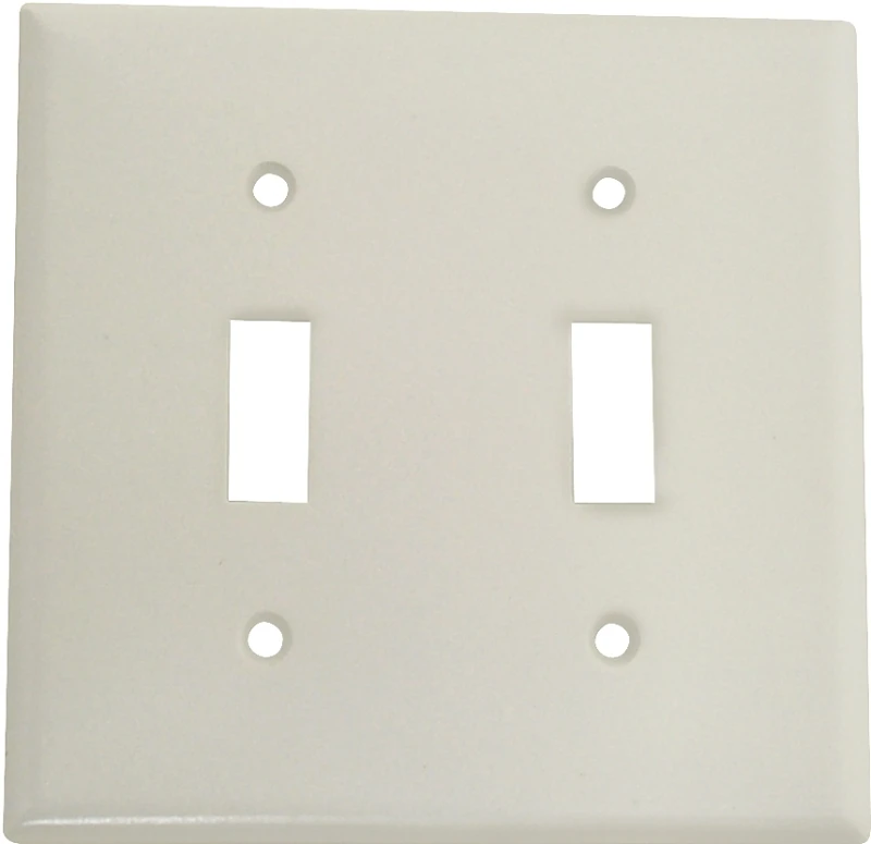 2139w-box 2-gang Toggle Wall Plate, White, Standard Size, 10 Pk