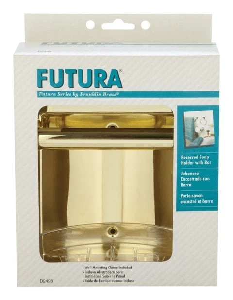 Antiqua D2498PB Recess Dish Soap Holder Polished Brass