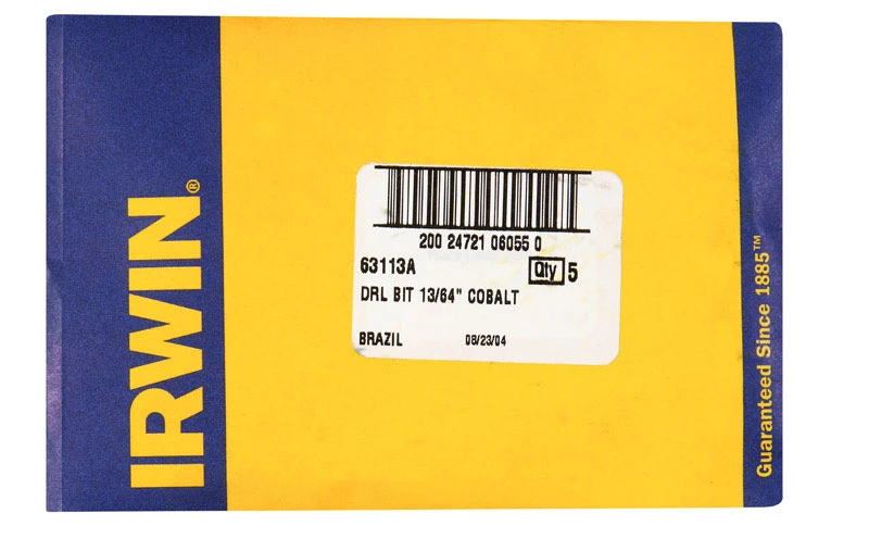 13/64 In. X 3-5/8 In. L Cobalt Steel Drill Bit Straight Shank