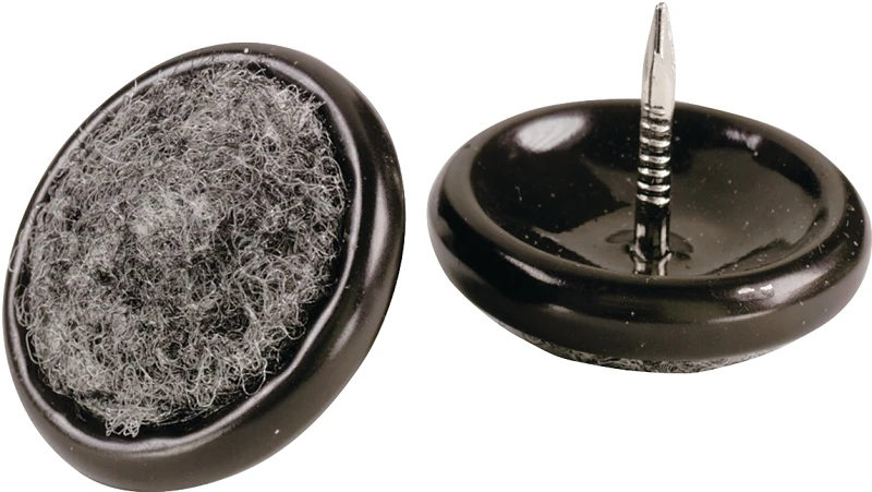 1 In. Black Nail-on Metal Chair Glides 4 Pk, Model 9103