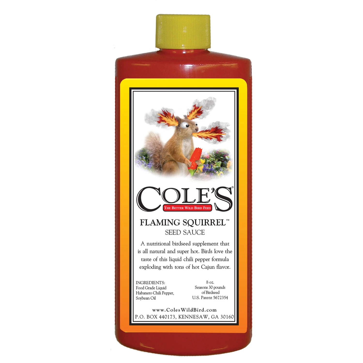 Wild Bird Seed Supplement, Flaming Squirrel Seed Sauce, 8-oz.