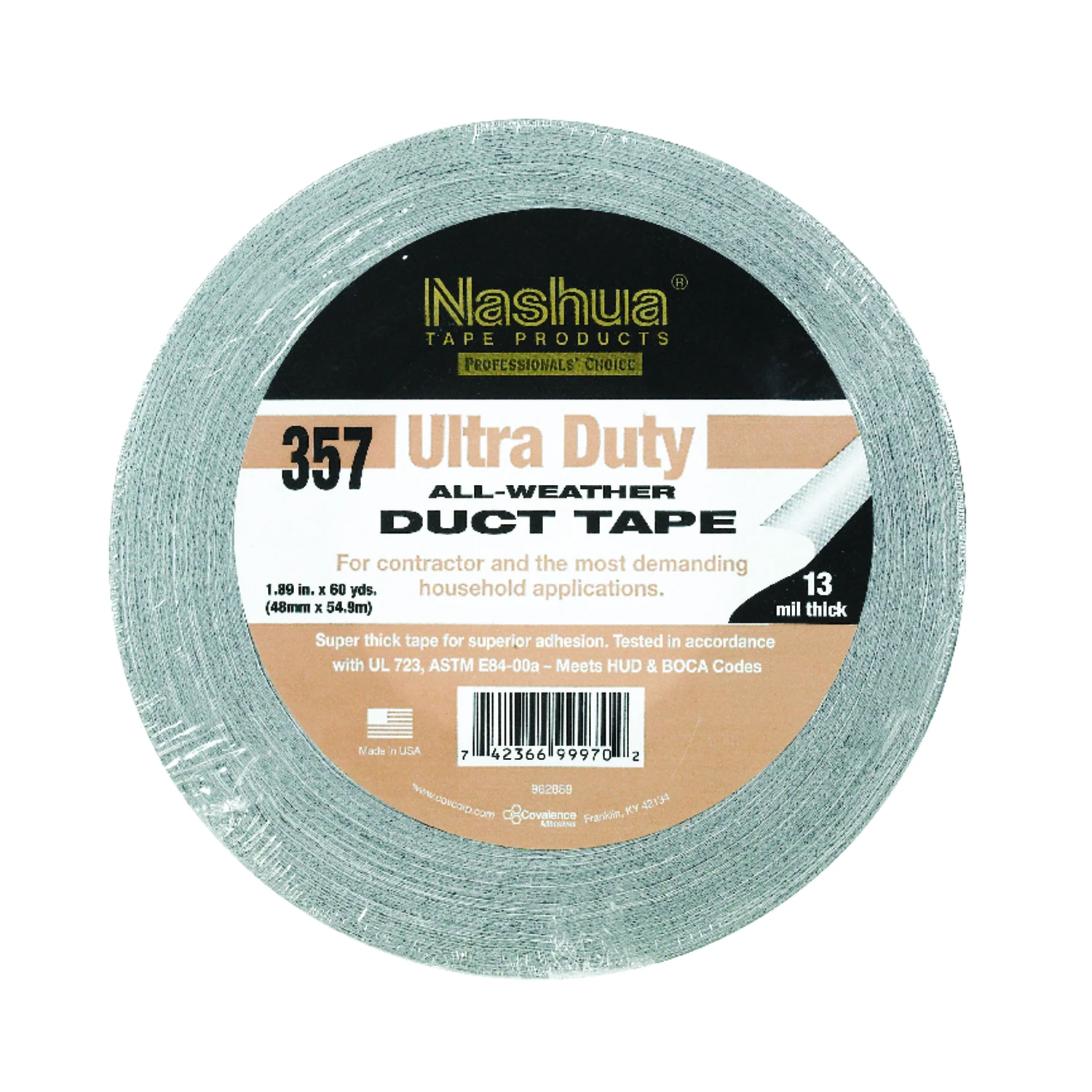HVAC Duct Tape, Gray, 1.89-In. x 60-Yds.