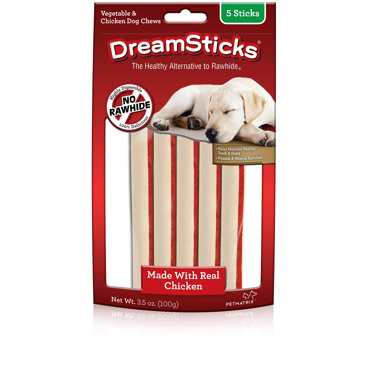 DreamBone DreamSticks Vegetables and Chicken Dog Chews 5 3.5 3-1/2