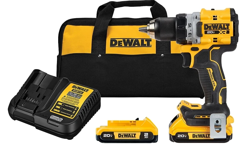 20-Volt MAX XR Cordless Drill/Driver Kit, Brushless Motor, 1/2-in., (2) Batteries