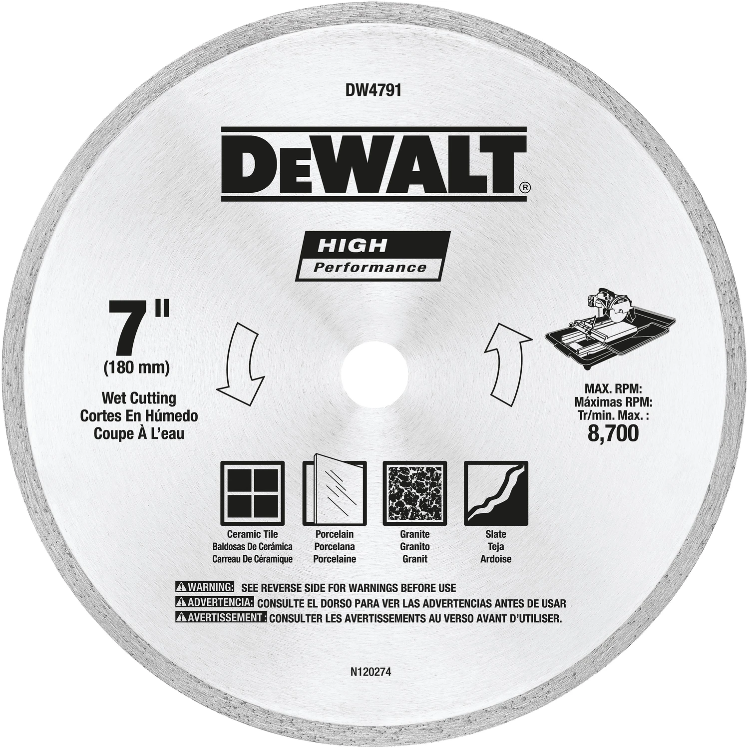 Diamond Matrix Tile Blade, .060 x 7 In.