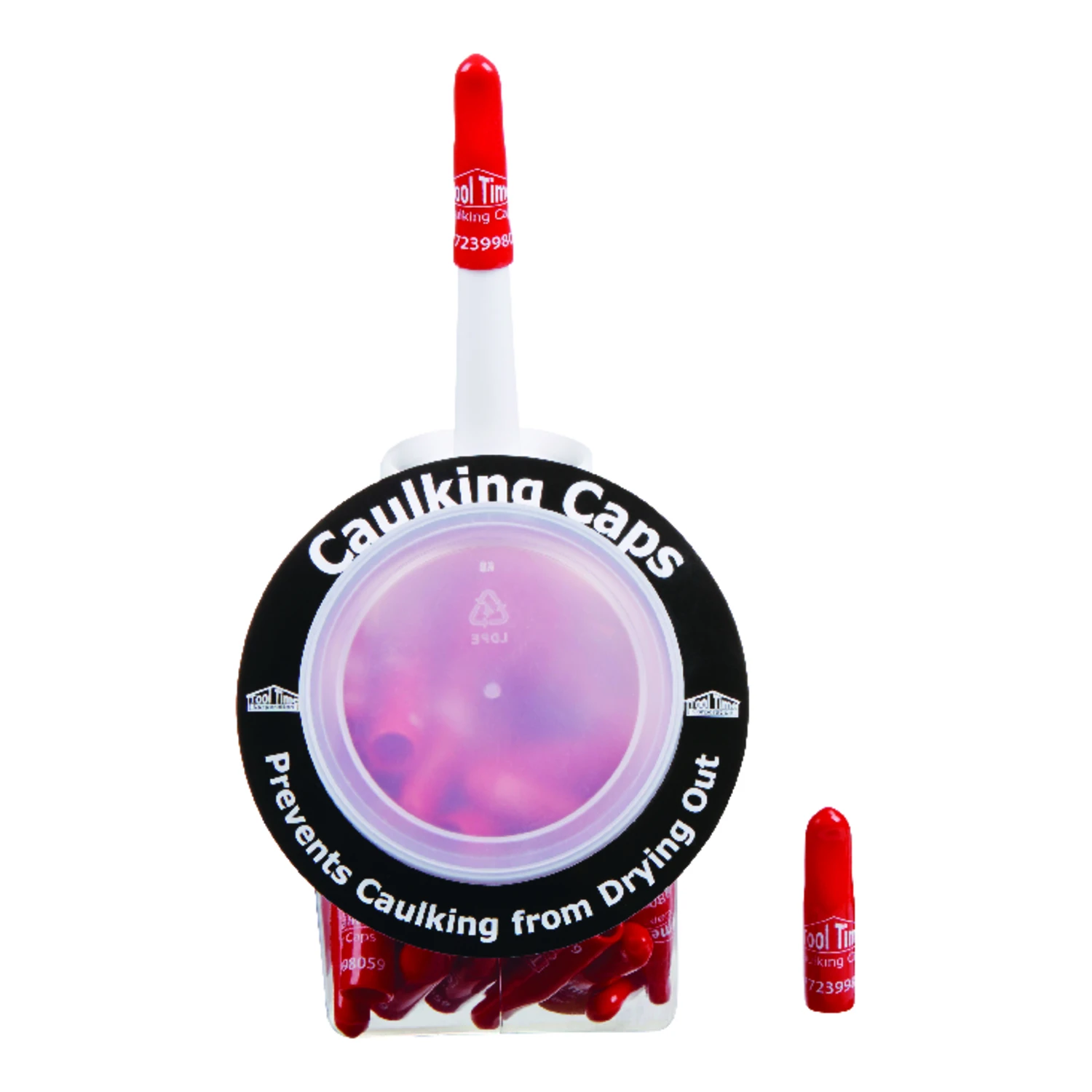 Tool Time Red Industrial Vinyl Reusable Cualking Caps 1 pk