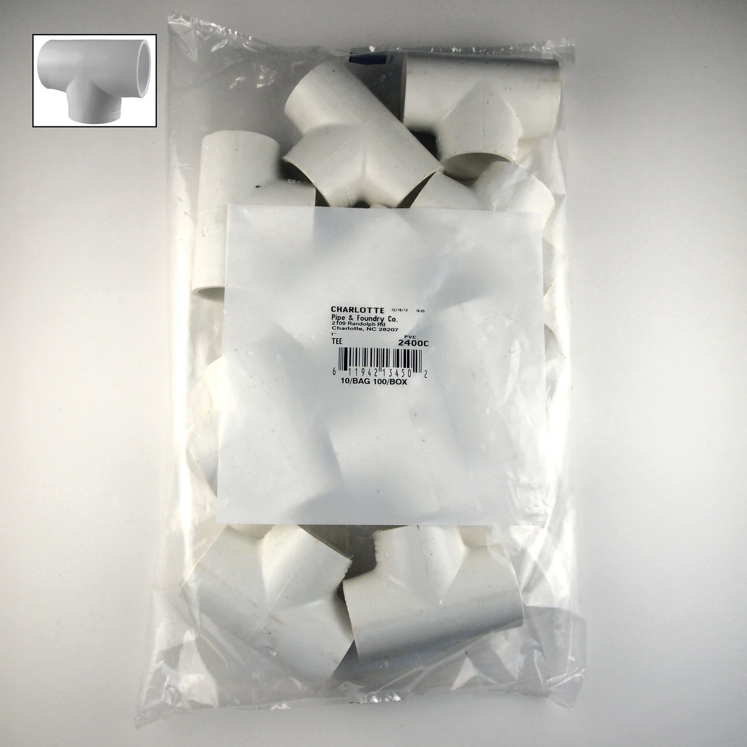 Schedule 40 PVC Pressure Tee, 1 In., 10-Pk.