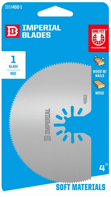 Blades One Fit 4-inch Titanium Oscillating Blade, Hss, Model Iboa450-1, 1 Pk