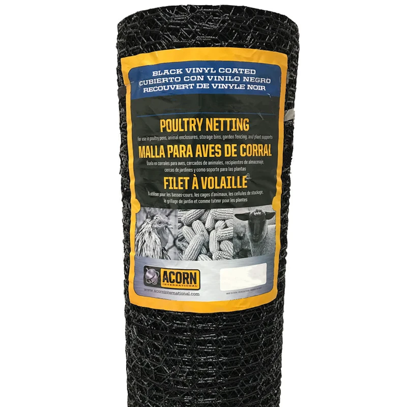 1 In. X 48 In. H. X 150 Ft. L. Vinyl-coated Hexagonal Poultry Netting