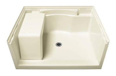 Accord 48 In. W X 36 In. D Center Drain Seated Shower Pan In White