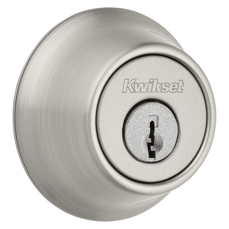 Satin Nickel Adjustable Latch Double Cylinder Deadbolt 665 15