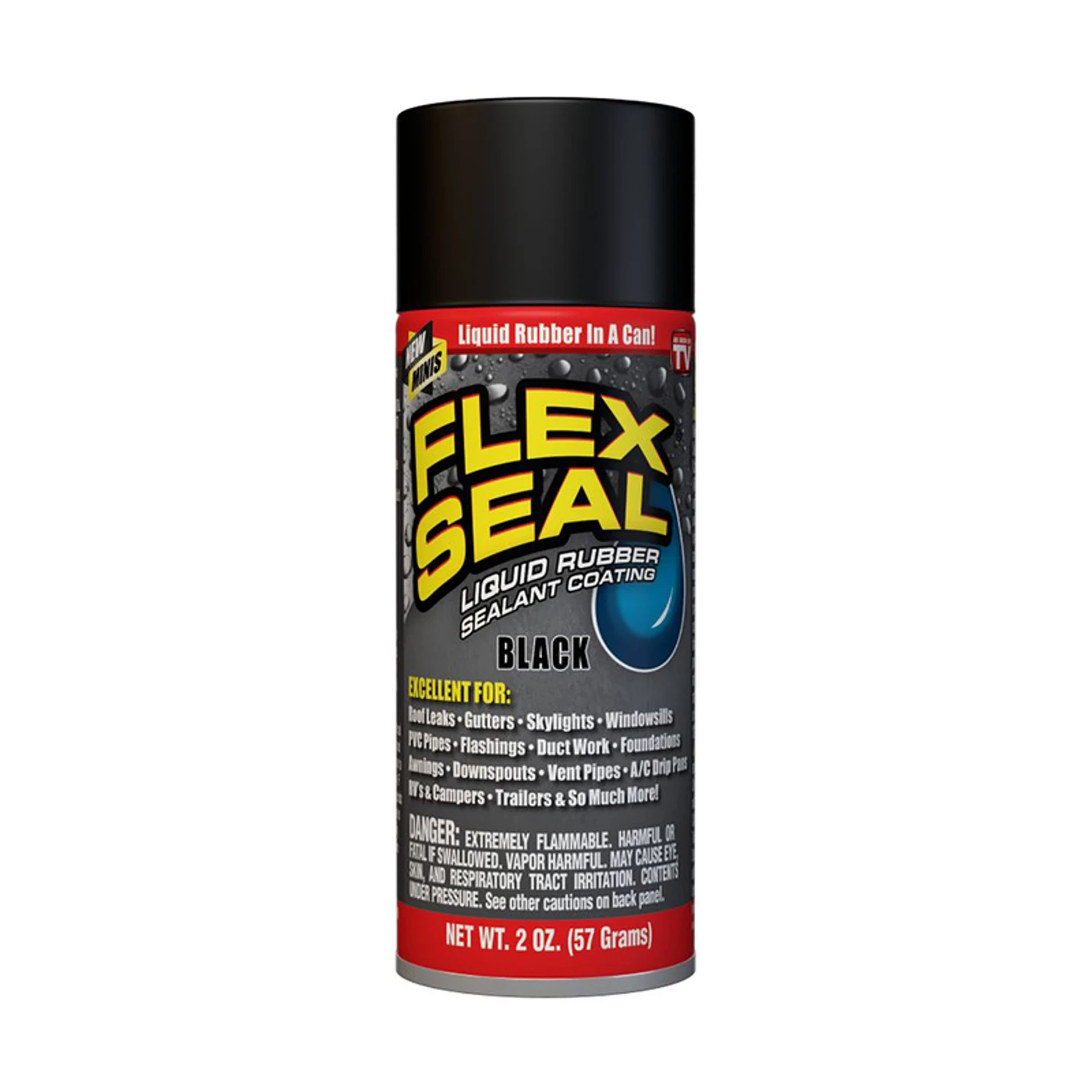 Flex Seal FSBLKMINI Mini Rubber Sealant Spray, Black, 2 Oz.