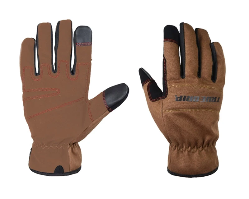 Men's Indoor/outdoor Canvas Work Gloves Black/brown Extra Large
