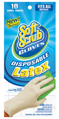 Disposable Latex Gloves, One Size Fits Most, Powder Free, 10-pack, Blue