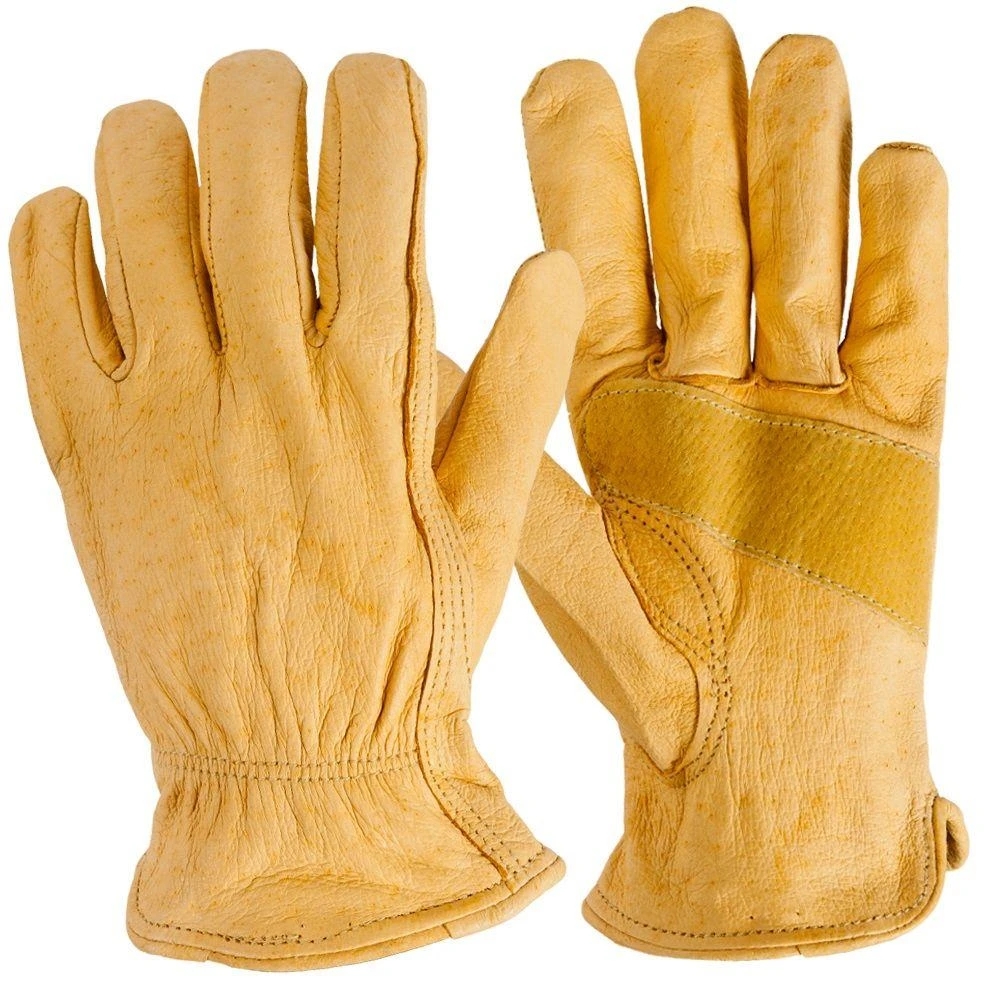 Leather Work Gloves, Premium Cowhide, Men's Large