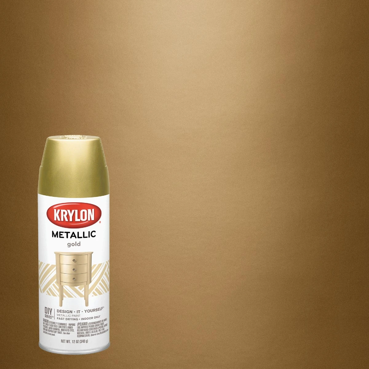 11 Oz. Gold Metallic Gloss General Purpose Spray Paint - Durable Finish