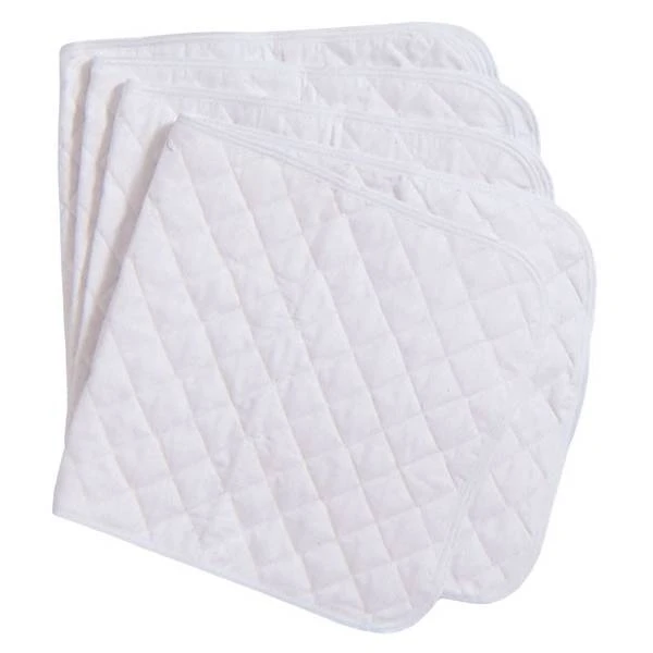 White Quilted Leg Wraps 12" X 30" - Set Of 2