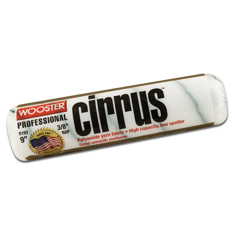 Wooster  Cirrus  Yarn  3/8 in.  x 9 in. W Paint Roller Cover  For Semi-Smooth Surfaces Regular  1 pk