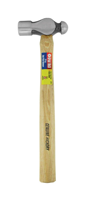 24 Oz Ball Pein Hammer With Forged Steel Head And Hickory Handle