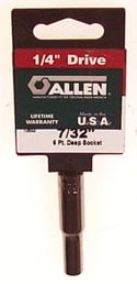 1/4 Drive 6 Point 7/32 Deep Well Socket Standard Model 10653