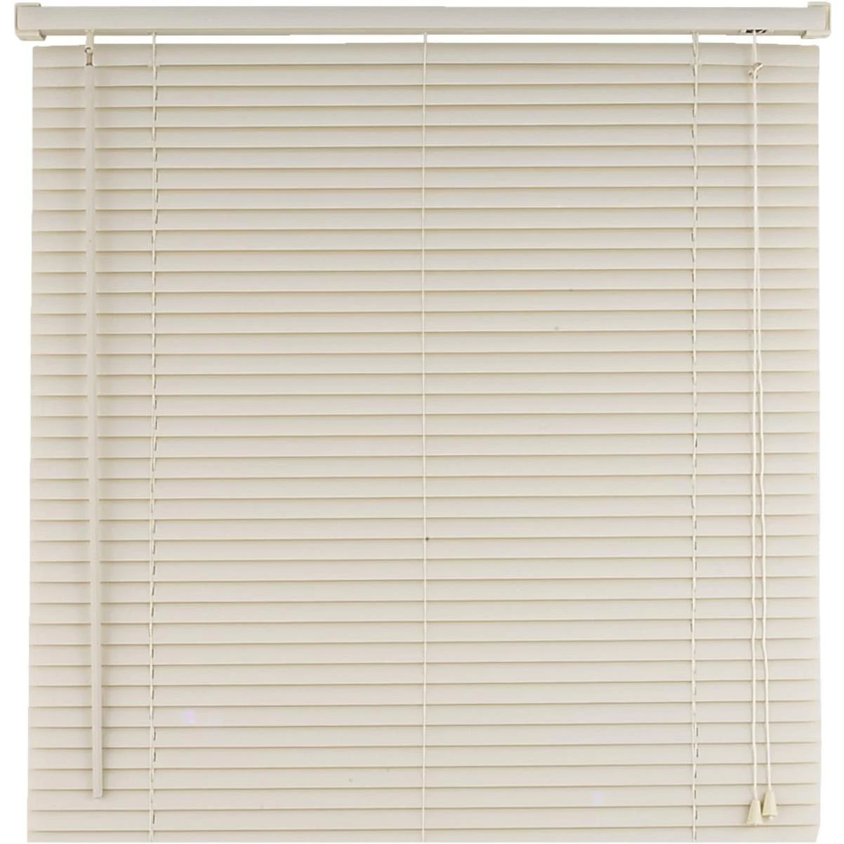 39 In. X 64 In. Alabaster Vinyl Light Filtering Corded Mini-blinds