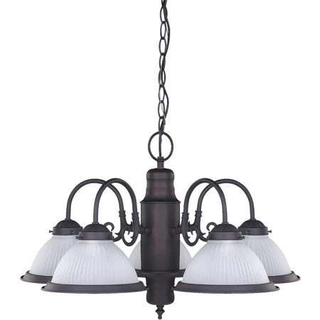 5 Bulb Orb Halophane Chandelier Model Ichan75orb