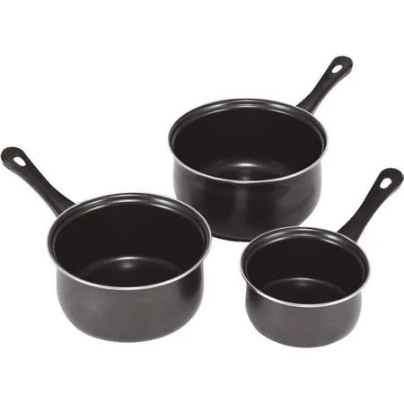 H32007 3-piece Nonstick Carbon Steel Saucepan Set - Versatile Cookware