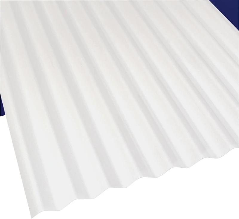 Sun N Rain 103692 Corrugated Roofing Panel, 8 ft L, 26 in W, PVC, White