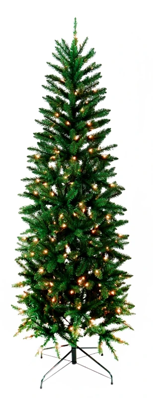 7 Ft Prelit Alpine Fir Christmas Tree With Clear Mini Bulbs