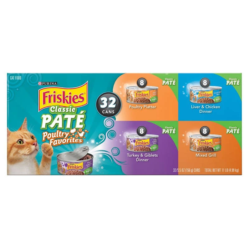 050491 5.5 oz Friskies Classic Pate Cat Food - Poultry Favorites, 32 Count