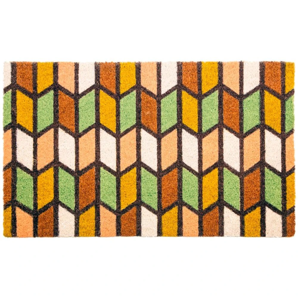 Entryways Non-Slip Coir Door Mat, 28" L x 17" H, Earth Tones