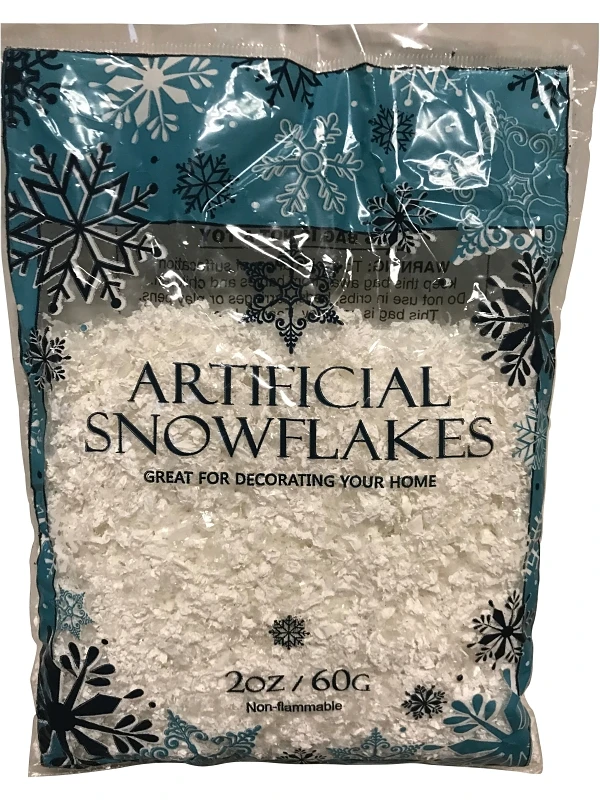 81495 Glittered Snowflake Decoration, 2 Oz Pvc, White
