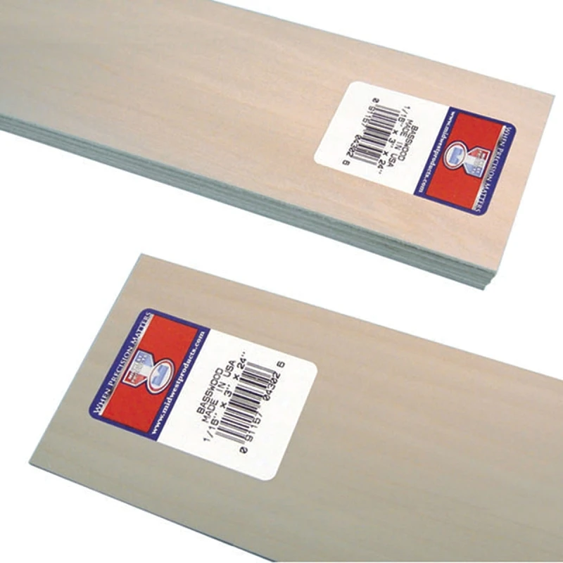 Basswood Board 1/16 In. X 3 In. X 2 Ft. Model 4302
