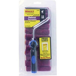 25003 4 In. Velour Fabric Roller With Frame