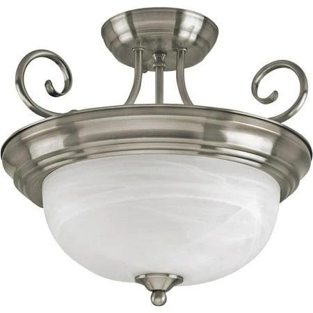 2-bulb Brushed Nickel Ceiling Fixture Isf20a02bn - Home Impressions Julianna