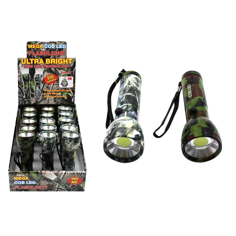 250 Lumens Camouflage Led Cob Flashlight Aaa Battery Model 08-1693