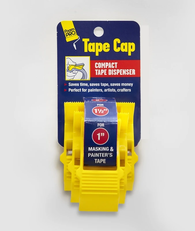 Tape Cap Dispenser Combo Pack - 1 In., 1.5 In., 2 In. - 3 Pk - Yellow