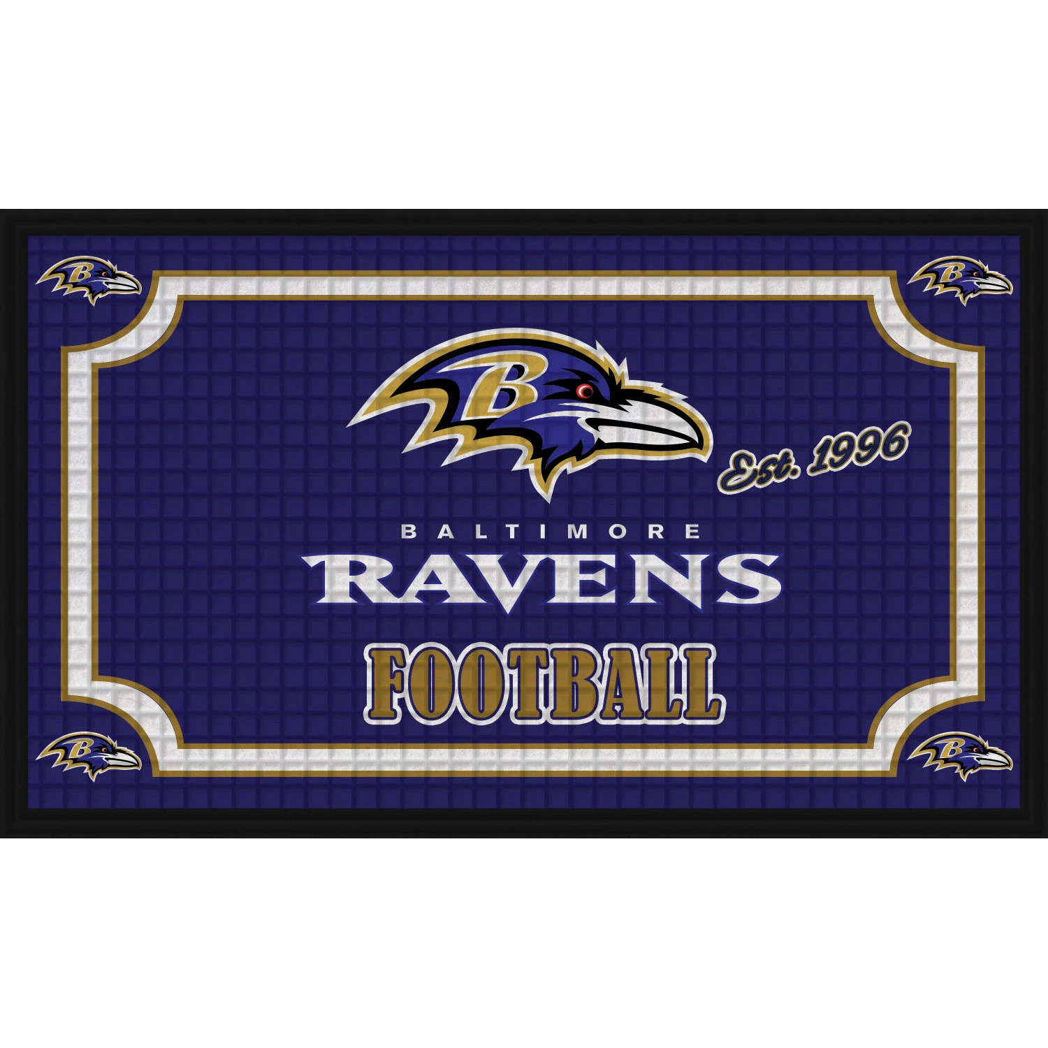 Baltimore Ravens 18 In. X 30 In. Embossed Welcome Mat - Team Colors