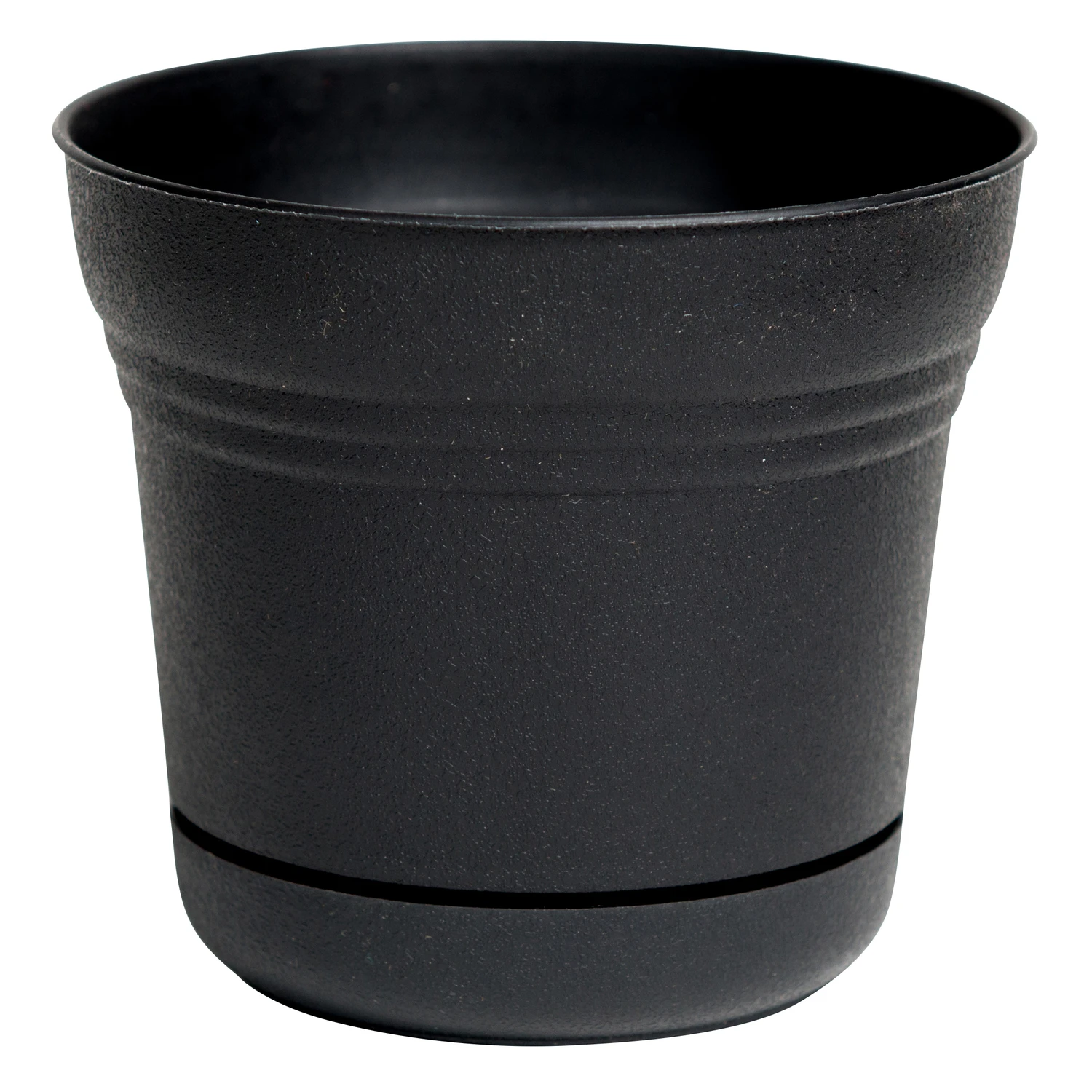 Saturn 8.5 In. H X 10 In. D Plastic Flower Pot Black - Model Sp1000