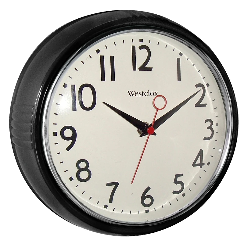 9.75 In. L X 9 In. W Indoor Modern Analog Wall Clock - Black Glass/plastic