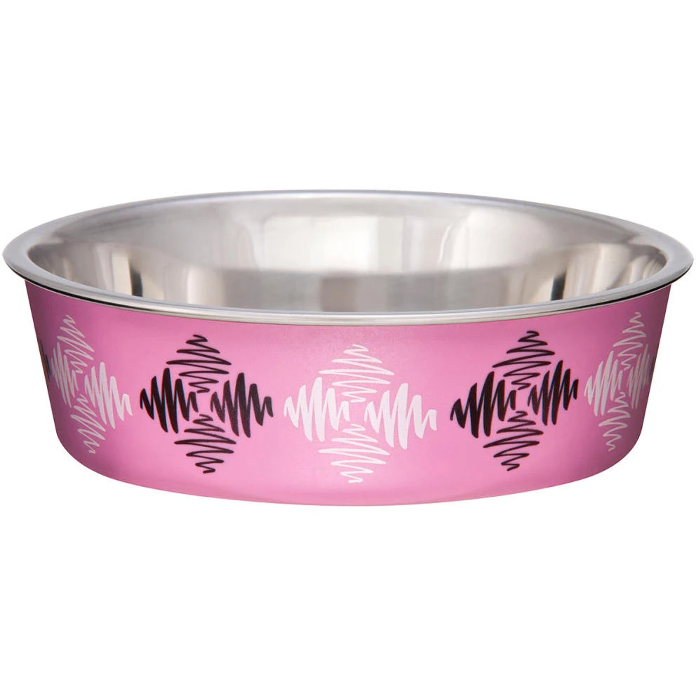 Argyle Bella Bowl For Pets, Small, 1-pint, Pink