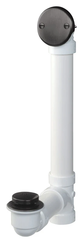 1-1/2 In. Diameter Chrome Pvc Bath Drain With Foot Lok Stop Style