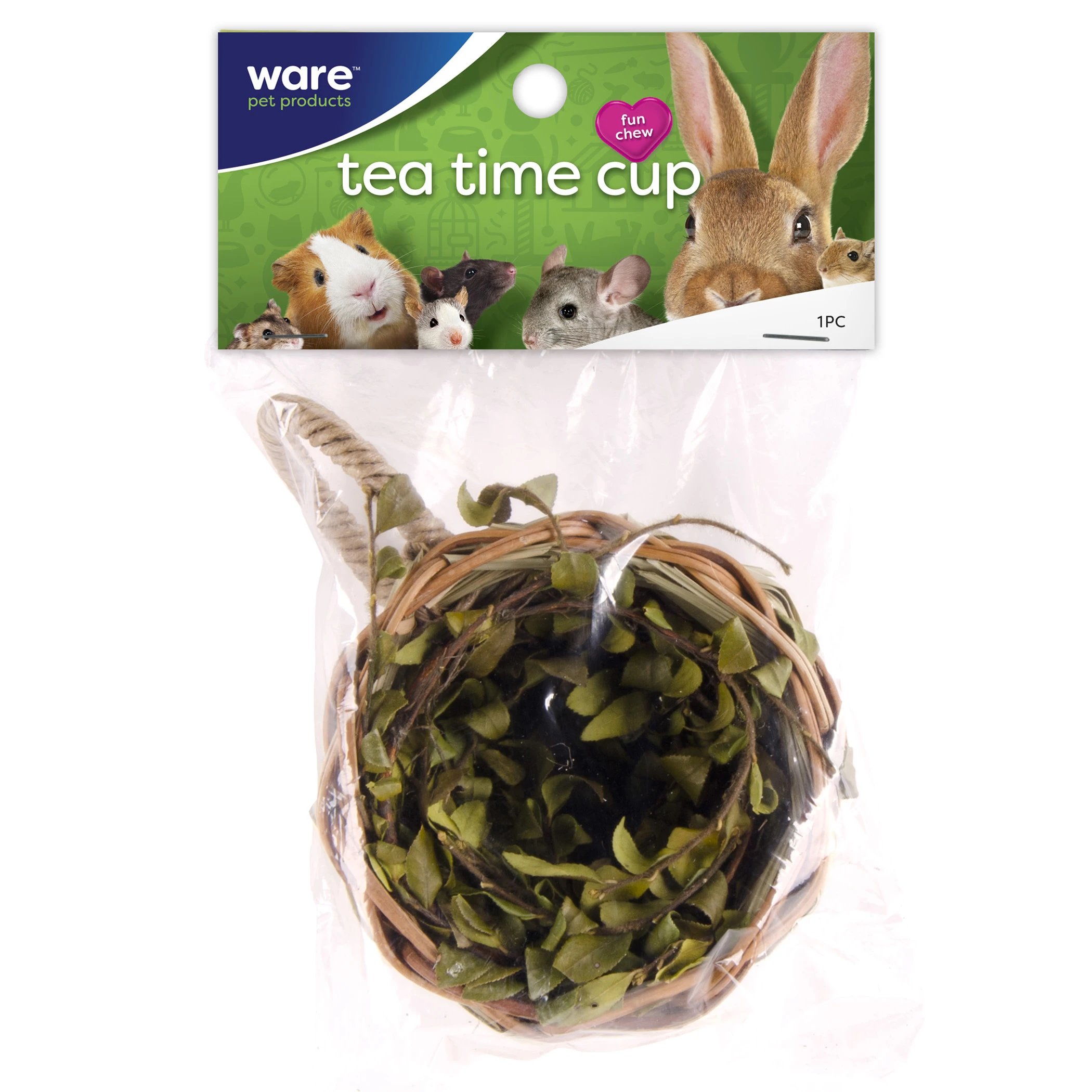 89616 Tea Time Cup Natural Chew Toy For Small Animals