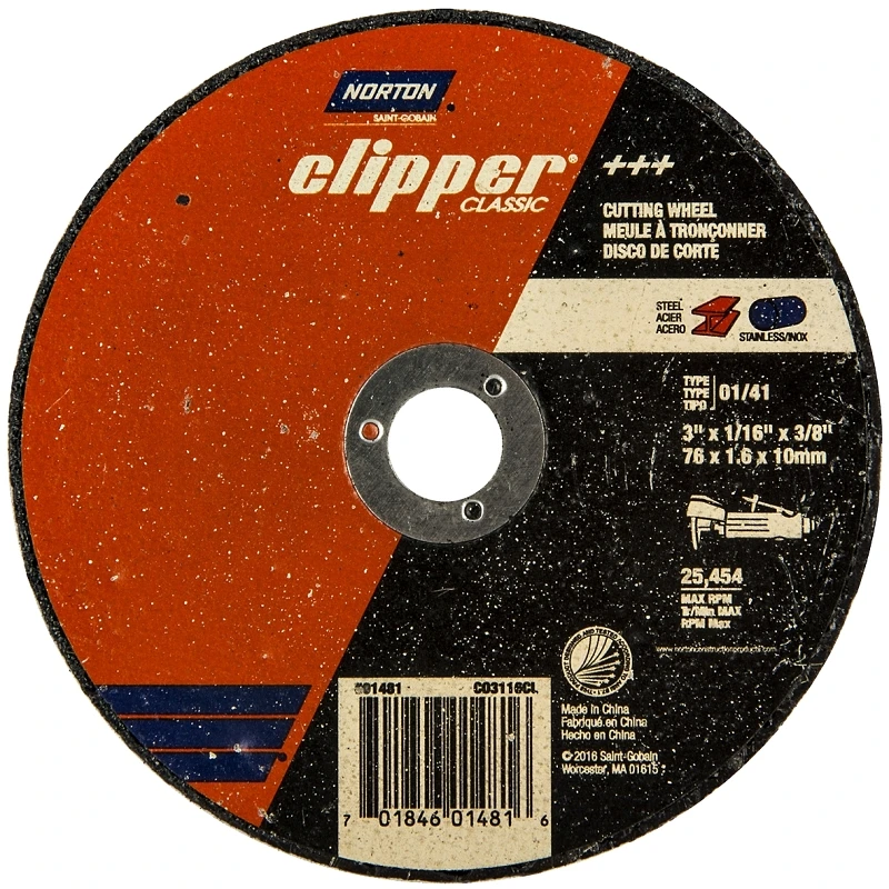Clipper Classic 3 In. D X 3/8 In. Aluminum Oxide Cut-off Wheel 1 Pk