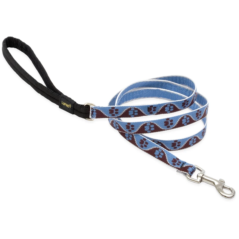 1/2 Inch Muddy Paws Multicolor Nylon Dog Leash - 4 Feet Long
