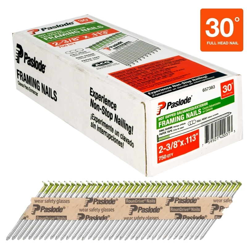2-3/8 In. X 0.113 Full Round Head Galvanized Steel Framing Nails 750 Pk