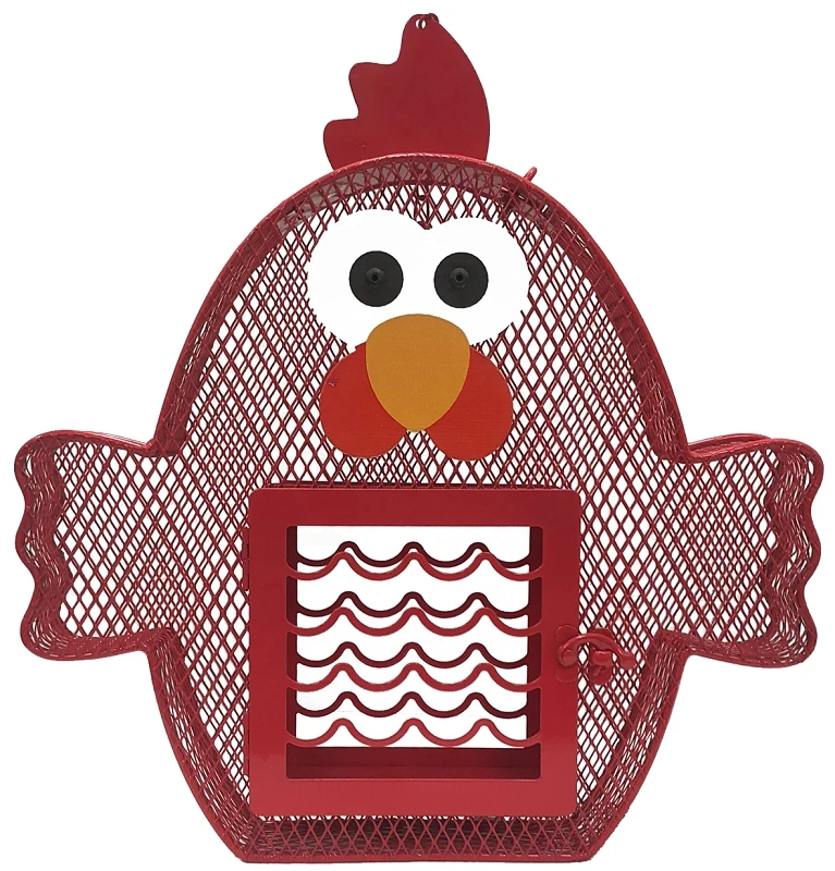 21804 Whimsical Chicken Suet & Seed Feeder, 2 Lb Capacity, Steel, Hanging