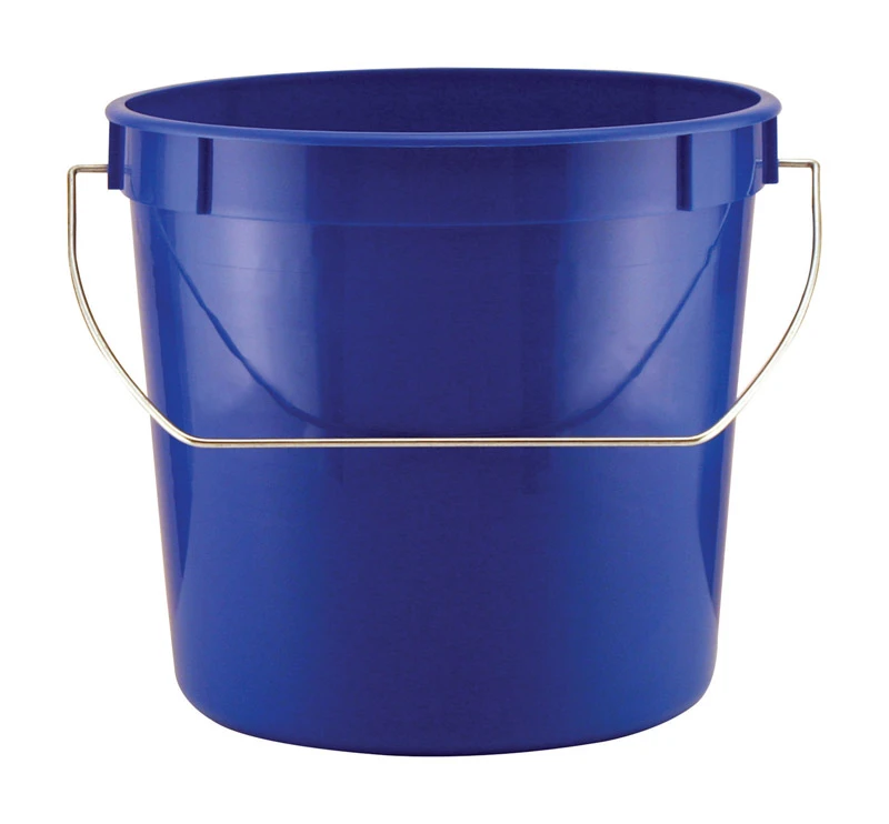 Blue 2.5 Quart Plastic Bucket With Steel Handle